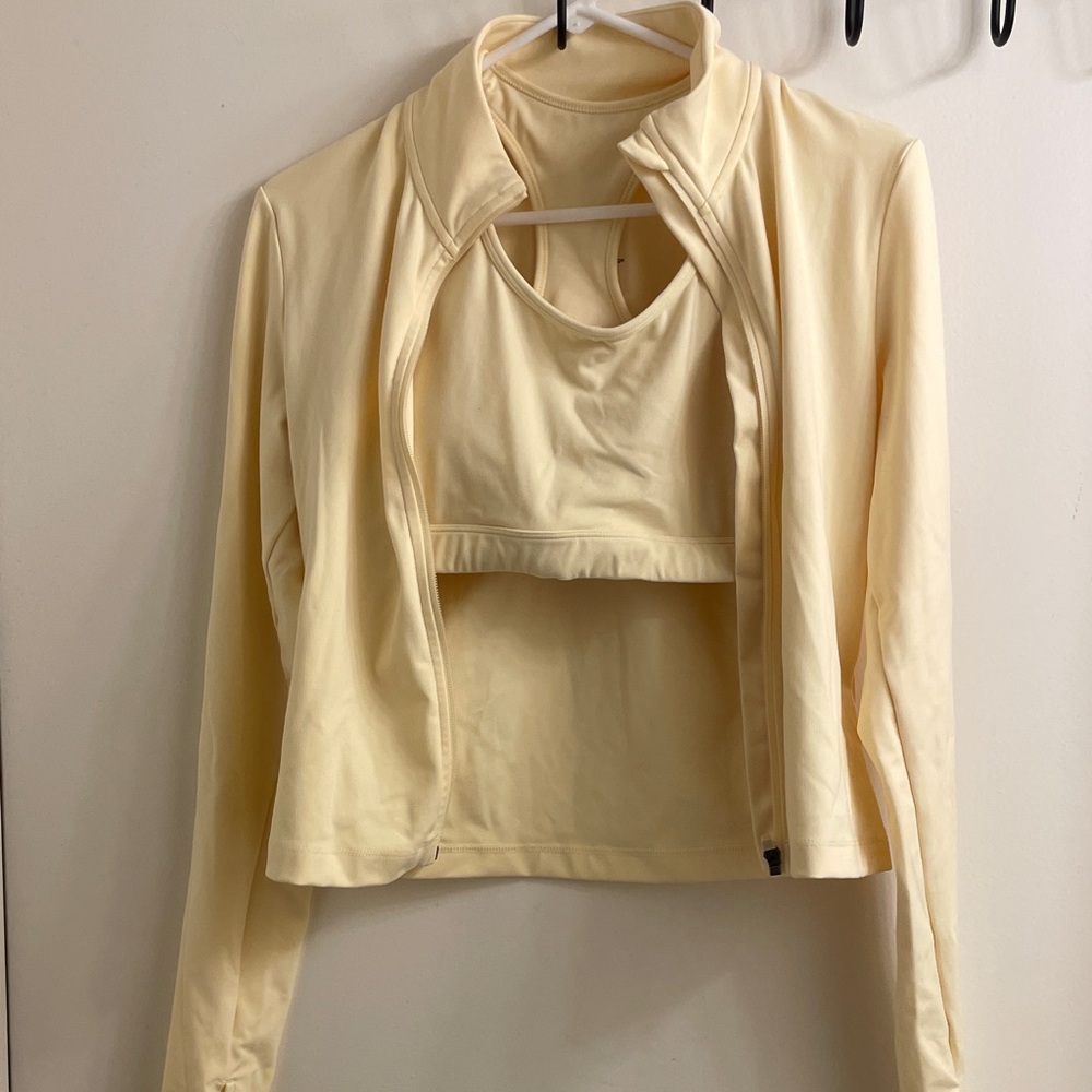 H&M Yellow Workout Jacket + Bra Set